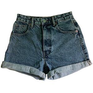 Zara High-Waisted Rolled Hem Denim Shorts